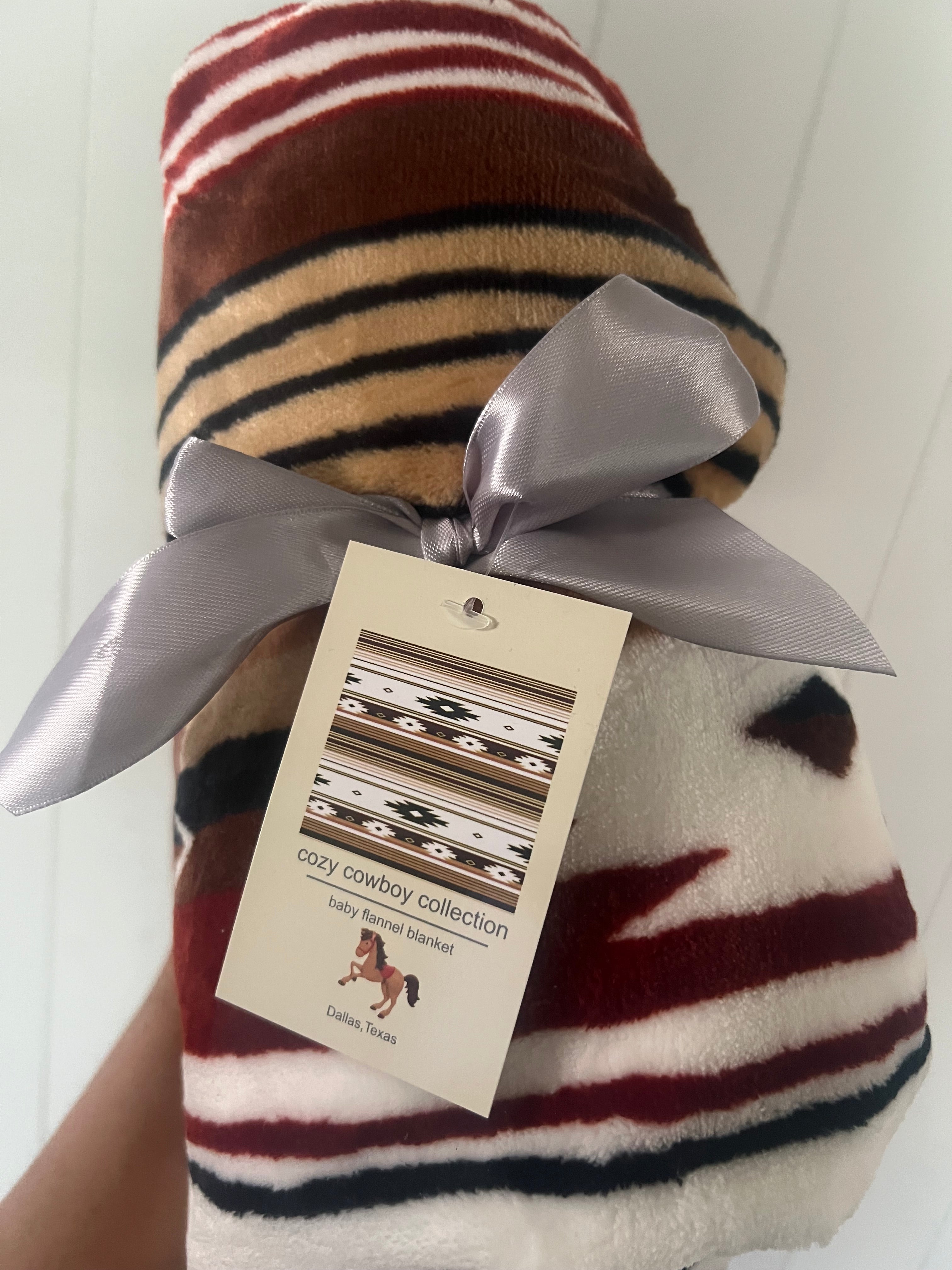Burgundy Aztec Baby Blanket