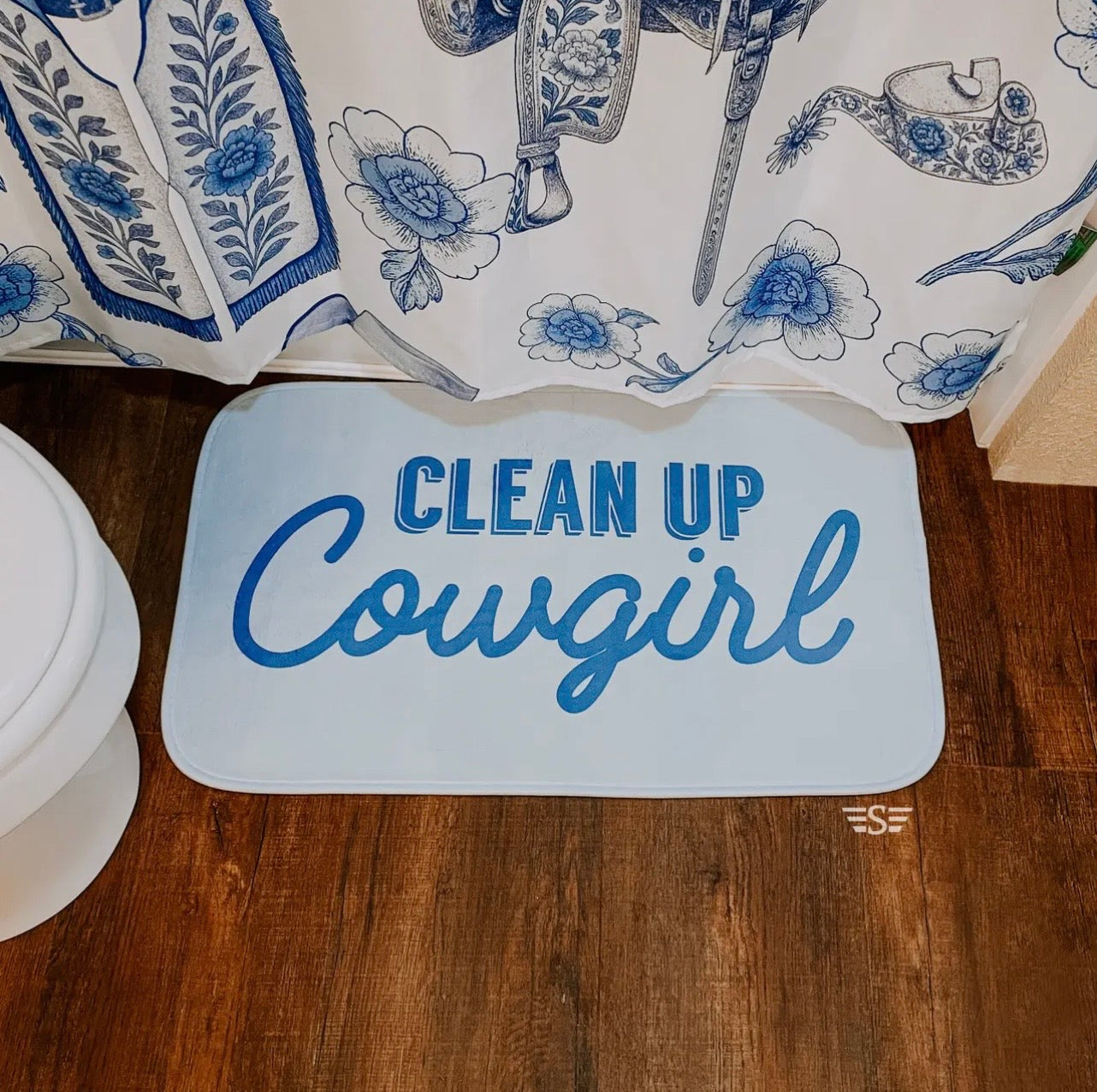 Blue Cowboy Shower Curtain