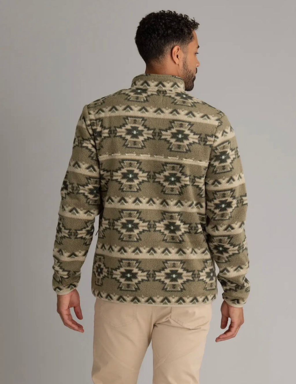 Green printed Aztec Fleece